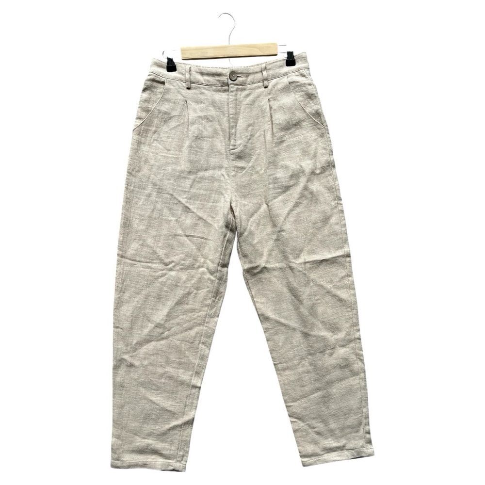 Bond Linen Blend High-Waist Pants Women’s Medium Coastal Capsule Wardrobe Chic